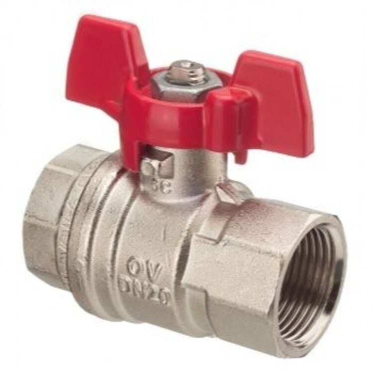 Кран шаровый 1/2" ВВ маховик из алюминия Optibal Oventrop