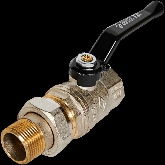Кран шаровой BUGATTI Oregon 3/4” с полусгоном (ручка-рычаг алюминий) внут-наруж резьба