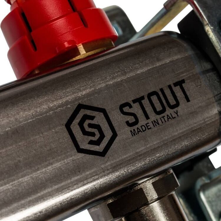 Коллектор из нержавеющей стали с расходомерами STOUT 10 вых. SMS 0917 000010