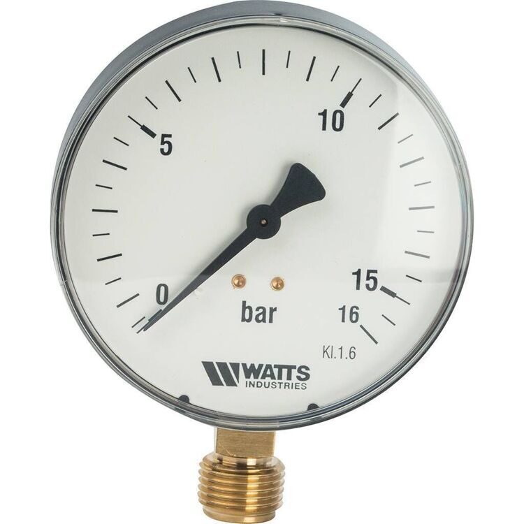 Манометр радиальный WATTS 100мм 1/2 давление 16 бар