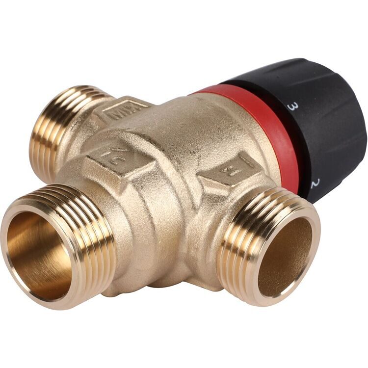ROMMER RVM-0122-166020 Термостатический смесительный клапан для систем отопления и ГВС 3/4  НР 35-60°С KV 1,6 (боковое смешивание)