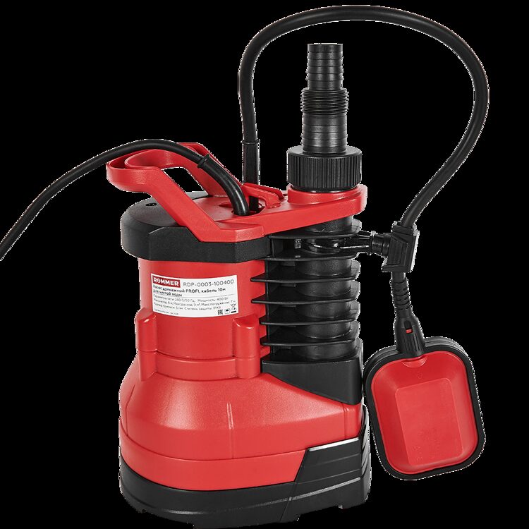 Насос дренажный ROMMER PROFI, кабель 10м, 400 Вт, для чистой воды RDP-0003-100400