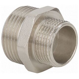 Ниппель переходной НР-НР, никелированный Gappo  G2205.0504 3/4"х1/2" уп. 10 шт.